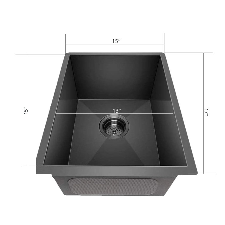 StorageWorks 15'' L Undermount Single Bowl Stainless Steel Kitchen Sink Wayfair